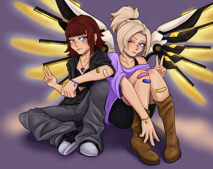Spooky and Mercy (commission)